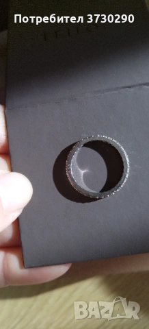 Златен пръстен 14к бяло злато , снимка 2 - Пръстени - 53627389