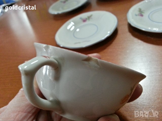Стар български порцелан чинийки и чашки барок , снимка 4 - Антикварни и старинни предмети - 41085552