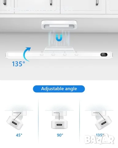 WILLED 5W LED осветление за кухня под шкаф презареждаема , с акумулаторна батерия - Бяла, снимка 3 - Лед осветление - 55853159