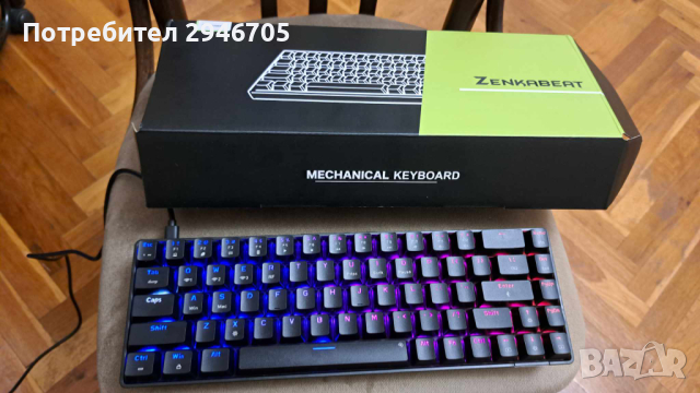 Клавиатура ZENKABEAT, безжична/ с кабел, Bluetooth, 2,4 Ghz, RGB, 68 клавиша, снимка 1 - Клавиатури и мишки - 44709580