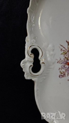 Голямо порцеланово плато с дръжки, снимка 5 - Аксесоари за кухня - 50586953