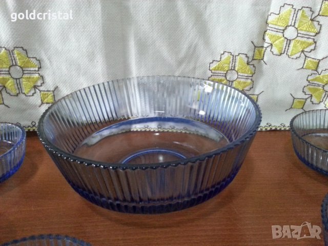 Ретро стъклени купички и купа фруктиера , снимка 8 - Антикварни и старинни предмети - 42135937