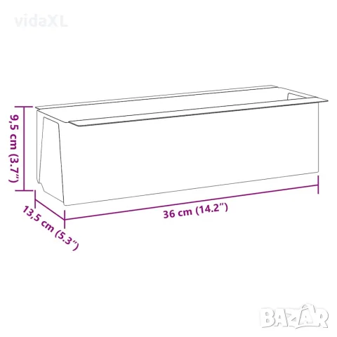 vidaXL Сандъчета за цветя за европалети 12 бр сиви 36x13,5x9,5 см PP, снимка 8 - Саксии и кашпи - 56146765