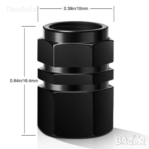 Черни алуминиеви капачки за вентили, снимка 4 - Аксесоари и консумативи - 51633877