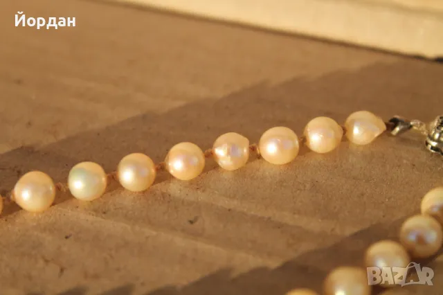 Огърлица с естествени перли и сребърна закопчалка, снимка 6 - Колиета, медальони, синджири - 48882666