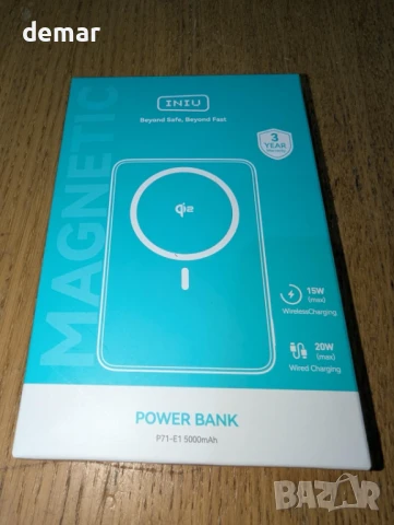 INIU магнитна външна батерия, ултра тънка Qi2 сертифицирана, 5000mAh, снимка 10 - Външни батерии - 50909316