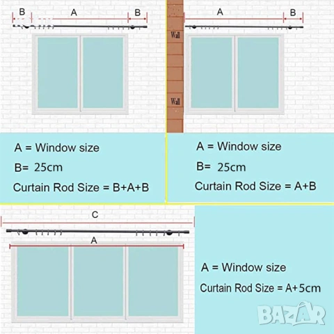 Разтегателен корниз за завеси,76-369 см, снимка 5 - Пердета и завеси - 53796000