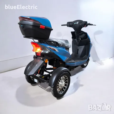 Електрически скутер-триколка blueElectric Sport 2000W | 60V | 24AH | BLUE, снимка 3 - Мотоциклети и мототехника - 49745588