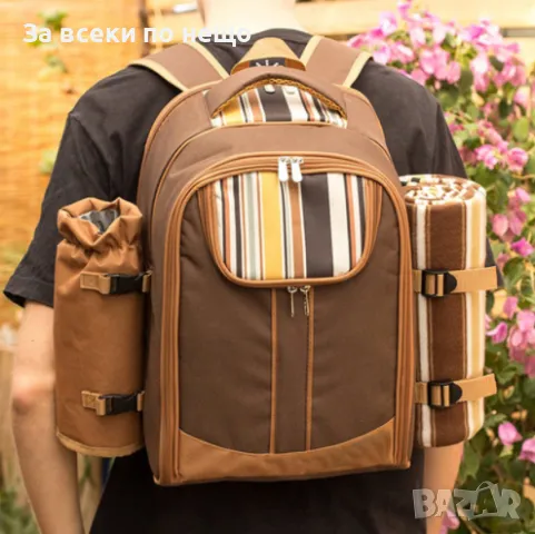 Висококачествена раница за пикник с комплект прибори за четири човека, снимка 3 - Други спортове - 50280251