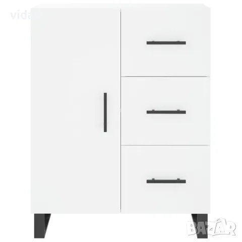 vidaXL Висок шкаф, бял, 69,5x34x180 см, инженерно дърво, снимка 8 - Бюфети - 56146766