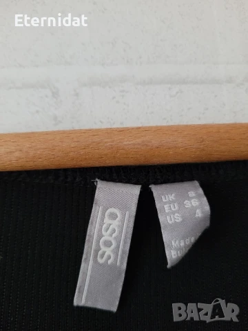 Черна дълга рокля ASOS рипс по тялото , снимка 3 - Рокли - 51251942