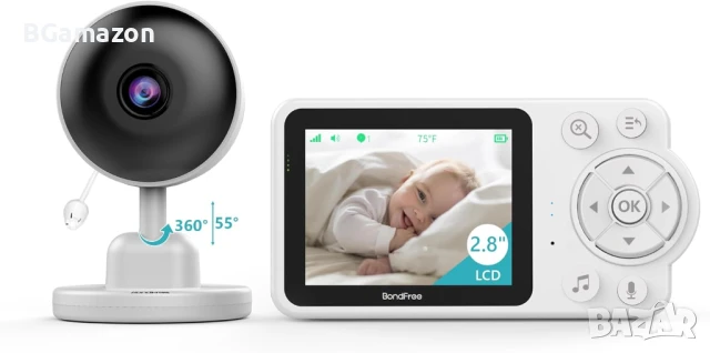 ЧИСТО НОВ Бебефон BondFree 2.8”, 300 метра, 2600mAh type C, двупосочен разговор, Vox, нощно виждане, снимка 1