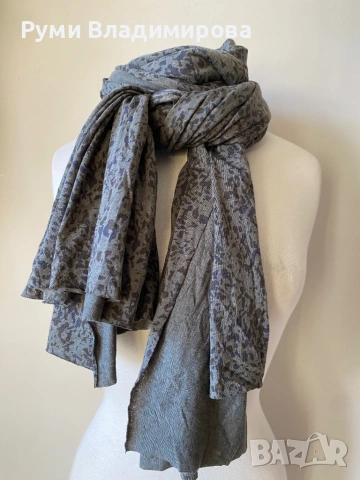 Голям шал в цвят каки с 50 % памук и 50 % лиоцел, In wear, снимка 5 - Шалове - 53128953