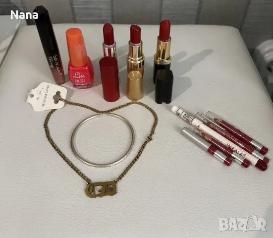 ВСИЧКИТЕ ЗА 10€! ЛОТ гримове моливи, червила , колие и гривна, снимка 2 - Декоративна козметика - 56250552