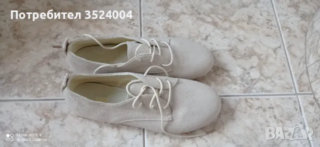 Нови английски велурени бежеви обувки номер 40 цена 26 лева, снимка 4 - Дамски ежедневни обувки - 50041761