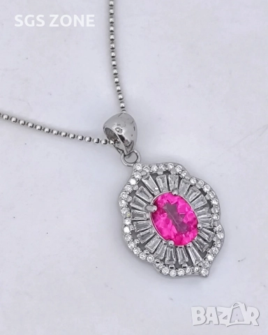 Нежни сребърни обеци с розов топаз от Тайланд, снимка 7 - Обеци - 52316165