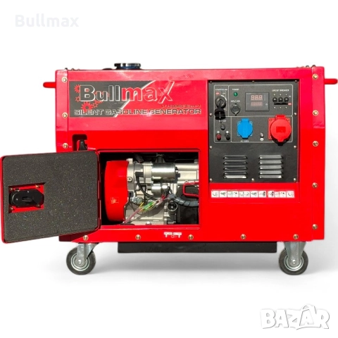 Бензинов Агрегат за ток 7,5 KW трифазен обезшумен BULMAX, снимка 2 - Генератори - 52569842