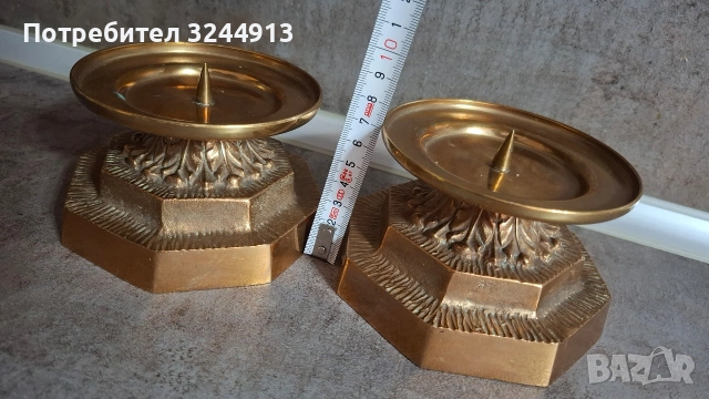 Винтидж красиви свещници с осмоъгълна основа , снимка 9 - Декорация за дома - 53390651