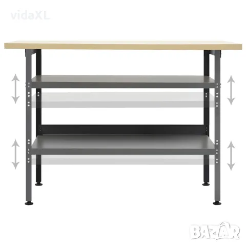 vidaXL Работна маса, сива, 120x60x85 см, стомана, снимка 4 - Работни маси и бюра - 56146057