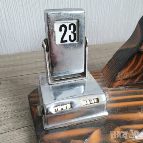 Стар механичен календар и термометър, снимка 7 - Колекции - 50169640