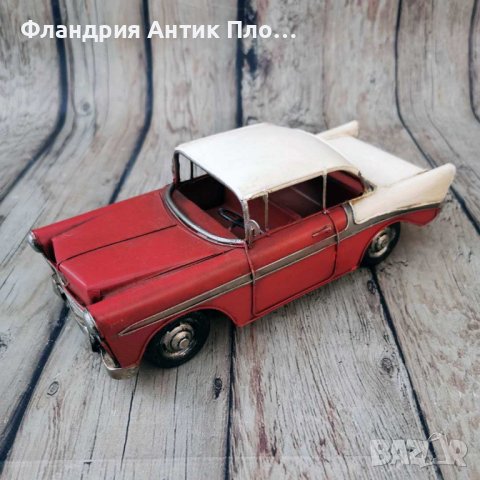 Метален Декоративен Автомобил Chevrolet Bel Air, снимка 5 - Декорация за дома - 42458903