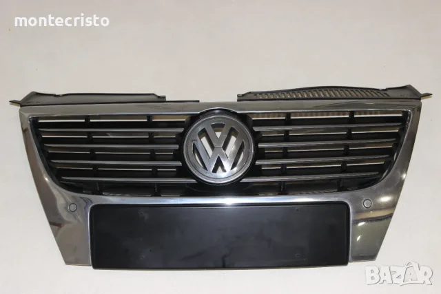 Предна решетка VW Passat B6 (2005-2011г.) 3C0853651F предна емблема отвори за парктроник, снимка 6 - Части - 55767183