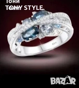 Нов Сребърен Дамски Пръстен с Цирконий , снимка 3 - Пръстени - 53729750