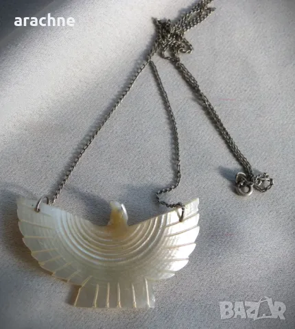 Колие "Орел"- седеф, сребро, снимка 2 - Колиета, медальони, синджири - 47724845