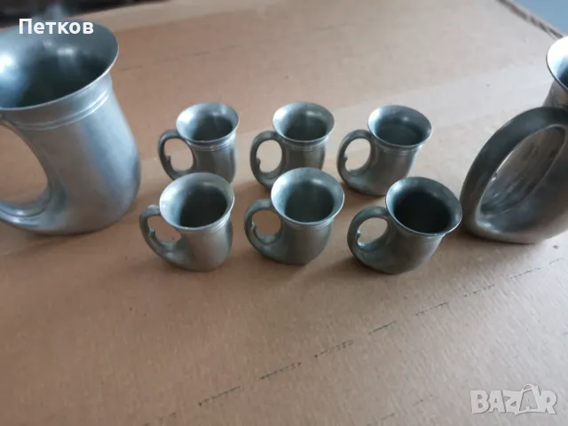  сервиз от цинк за ракия или вино, снимка 3 - Сервизи - 49737729
