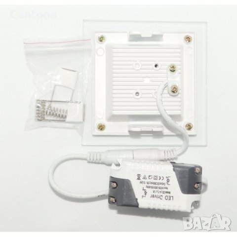 LED панел за вграждане стъкло - квадрат, 12 W бяла светлина с LED драйвер, снимка 2 - Лампи за таван - 39220142