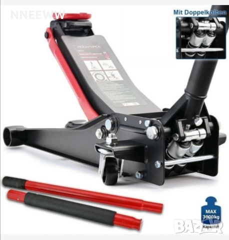 ПРОМО! Нископрофилен крик тип крокодил 3т Rockforce + Подпорни стойки, снимка 2 - Аксесоари и консумативи - 51872847