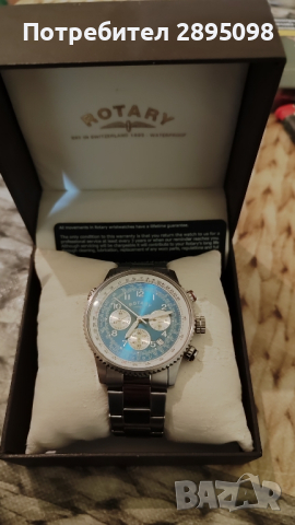 Швейцарски часовник Rotary 100 автентичен със сертификат , снимка 3 - Мъжки - 44519098