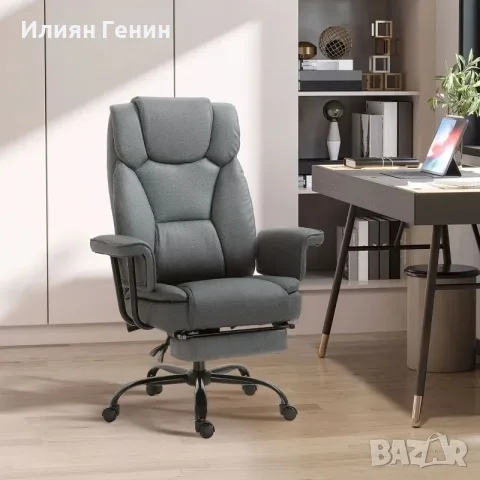 Офис стол Vinsetto, ергономичен, въртящ се на 360°, снимка 2 - Столове за офис - 55851030