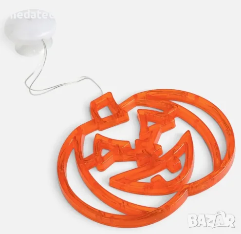 Halloween висяща тиква с 16 оранжеви LED светлини – 20x18 cm