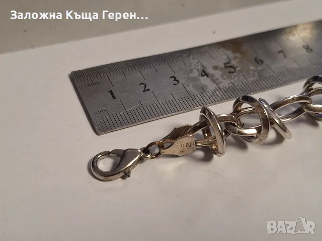 Сребърна гривна 24,24гр., снимка 2 - Гривни - 56176705