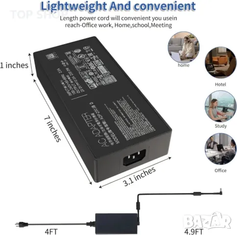 200W зарядно за лаптоп Asus Rog Strix G15 G17 Rog Zephyrus G16 Asus TUF Gaming F17 F15,20V/10A, снимка 2 - Друга електроника - 49731192