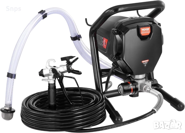 Безвъздушна бояджийска машина Vevor, 750W, 3000 psi, маркуч 15 м