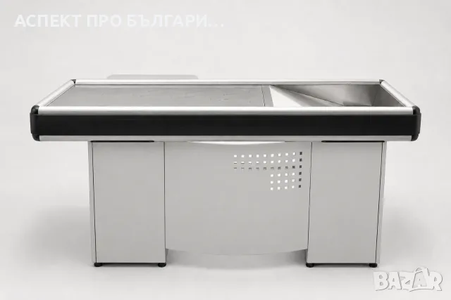 Необорудван касов модул 1,6м/1,5м светлосив, снимка 5 - Оборудване за магазин - 56103417