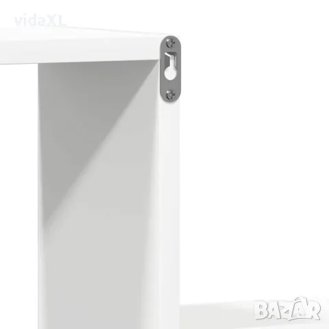 vidaXL Стенни рафтове, 2 бр, бели, 100x15x20 см, инженерно дърво, снимка 7 - Ракли - 56147789