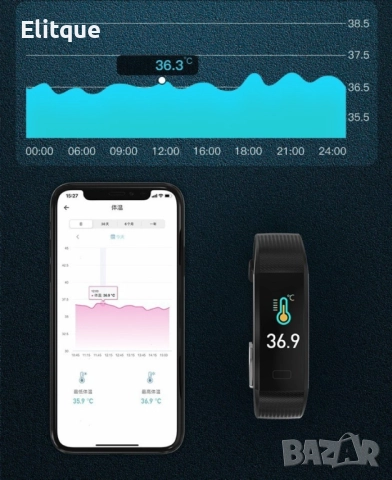 Runmifit S5 смарт гривна за активно спортуване измерва различни индикации SMW48, снимка 13 - Смарт гривни - 52819474