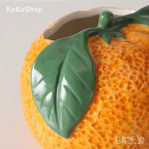 Ваза "Портокал"-14х12.8 см./оранжева ваза/керамична ваза, снимка 4 - Вази - 49710498