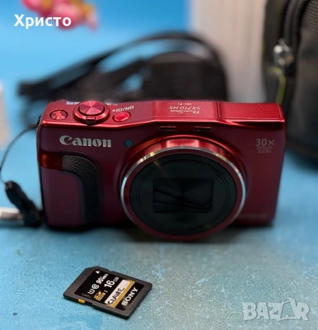 Фотоапарат Canon SX710 HS, 30x Zoom, Full HD / Wi-Fi + 4 батерии + карта + калъф , снимка 4 - Фотоапарати - 53768515