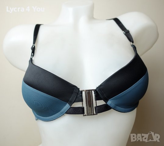 Cybele 70A сутиен в сиво и черно с предно закопчаване, снимка 4 - Бельо - 41377344