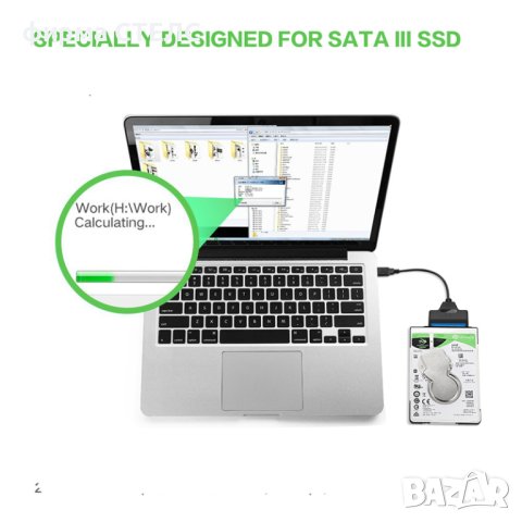 Адаптер от USB-C към хард диск STELS, Кабел, HDD, SSD, SATA, 2.5 инча, снимка 4 - Други - 41515782