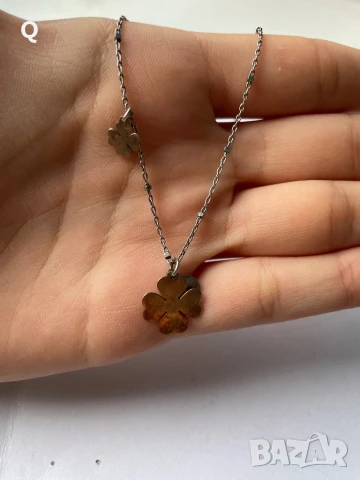 Сребърно колие с детелинки,проба 925 (16)