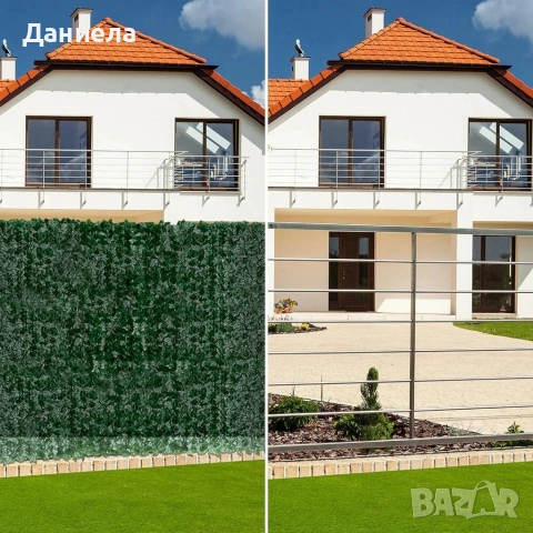 Изкуствен жив плет "Бръшлян" на ролка – Ограда за уединение и декорация, 0,5 х 5 м, снимка 6 - Декорация за дома - 53833178