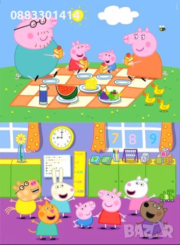 Пъзел Пепа Пиг Clementoni SuperColor Peppa Pig 2 в 1 - 2 пъзела по 60 части , снимка 5 - Игри и пъзели - 41601539