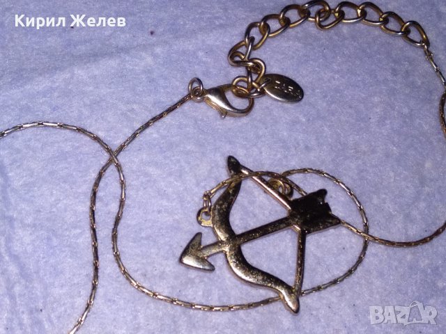ZARA ФИНО МАРКОВО ПОЗЛАТЕНО БРОНЗОВО ВИНТИДЖ АРТ КОЛИЕ с ФИГУРАЛЕН ПЕНДАНТ ЛЪКА на АМУР 38646, снимка 12 - Колиета, медальони, синджири - 41682637
