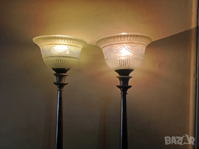 Чифт винтидж паркетни лампи, снимка 5 - Настолни лампи - 29499989