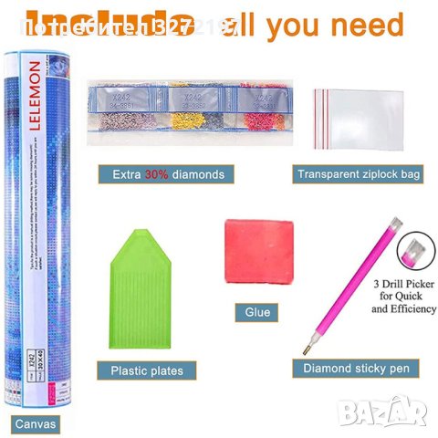 Комплект 5D диамантено пано/картина-рисуване по номера,30х40см., снимка 8 - Картини - 41412964